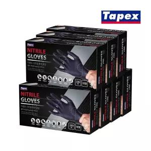 [테이팩스]무분말 니트릴장갑 100매(블랙) 대 X 7개