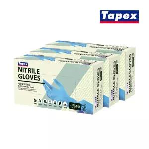 [테이팩스]무분말 니트릴장갑 100매(블루) 중 X 3개