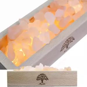 mlynkl 히말라야 소금 램프 디퓨저 - 나무 베이스 USB 전원 아로마테라피 릴랙세이션 명상 홈 데코 선물용