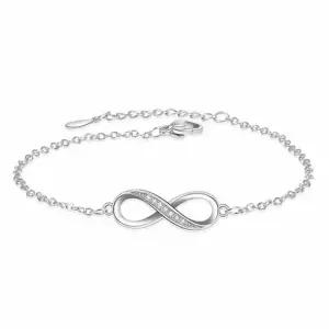 은볼팔찌 S925 심플 로즈골드 리미티드 지르콘 팔찌 무한대 실버