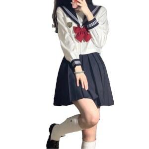 튬 의상 세라복 교복 부르마 슈트 풀세트 반팔 여고생 여름 미니 3권 카라