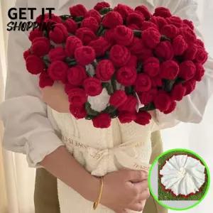 뜨개 꽃다발 담요 완제품 60cm 니트 장미꽃다발 선물