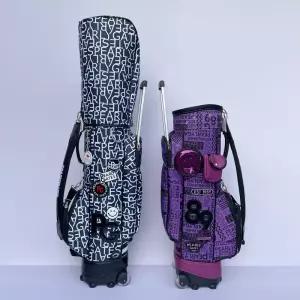 경량 패브릭 골프 하프백 바퀴 달린 스탠드형 캐디백 남녀 공용 라운딩용 스포츠 가방