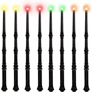 킹보우즈 라이트 업 매직 위저드 4가지 색상 조명 및 사운드 - 코스프레 파티를 위한 8가지 마녀 마법사