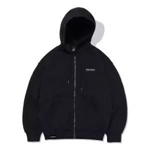 GROOVE RHYME 2Way LOCATION 기모 후드집업 (블랙) LRAWCUZ702P