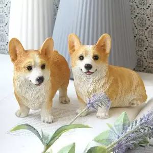 장식인형 ZOL242Q3 웰시코기 스타일 2P 세트 선반 고품질 인테