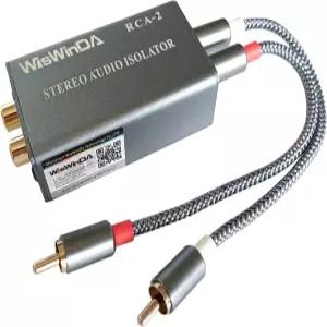WiSwinDa 노이즈 솔레이터 RCA 오디오 험 엘리미네이터(베이스에 영향을 미치지 않음) 필터 알루미늄 쉘