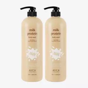 아브카 밀크 단백질 산양유 바디워시 파우더향 1000ml 1+1 (총 2개)