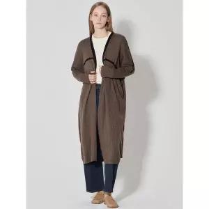 [하프클럽/보니스팍스]울 배색 모던 롱 니트 가디건 (택가격 179000원)