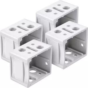 Jetec 4피스 1인치 미니 블라인드 브래킷 흰색 플라스틱 프로필 박스 마운팅 윈도우 헤드레일