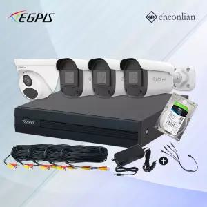 [실시간 500만화소지원]이지피스 실내1대+실외3대 4채널 FHD CCTV 자가설치 풀세트