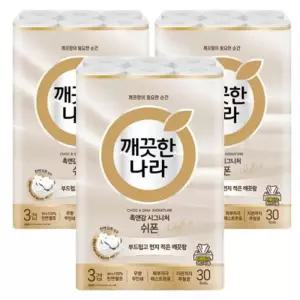 깨끗한나라 촉앤감 시그니처 쉬폰 27m 30롤x3팩 화장지