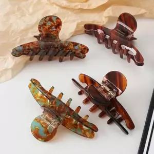 여성 헤어아이템 올림머리 반묶음 고급스러운 프랑스 유광 헤어 포인트 집게핀 머리핀