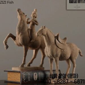 테라코타 전사 조각상 송진 장식품 책상 시뮬레이션 발굴 도자기 말 방 미학