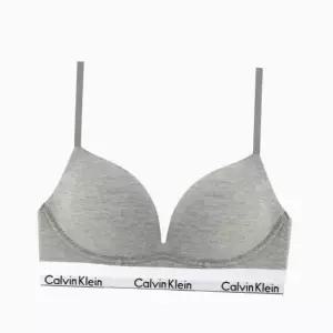 [Calvin Klein]UNDERWEAR CK 여성 모던 코튼 AF 플런지 푸쉬업 브라 QF7623 GREY 698347