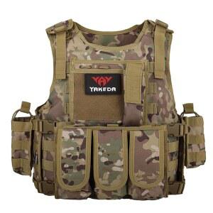 야외 스포츠 및 롤플레잉 게임용 조절 가능한 에어소프트 조끼, 여러 파우치가 있는 경량 보호 장비 파이콘