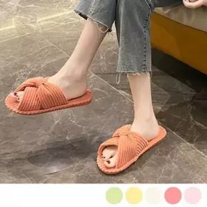 파스텔 칼라인도어 벨벳 보우디테일 착화감 우먼 데일리룩 홈슬리퍼