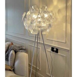 무드등 로비 크리스탈 거실 스탠드조명 크롬 50cm 대리석 높이 샹들리에 등갓 S 직경