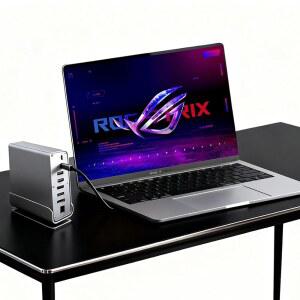 Asus ROG Strix Scar 18 16 17 15 G16 G18 G17 G15 게이밍 노트북용 도킹 스테이션, 360 회전 베이스의 15-in-1 USB C, 2 * 4K HDMI 및 1*DP, 10Gbps 포트 전송, RJ45, 오디오, SD /TF