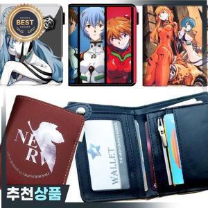 EVANGELION 지갑 짧은 애니메이션 아야나미 레이 아스카 동전 다기능 신용 카드 홀더 PU 가죽 여성 머니 백