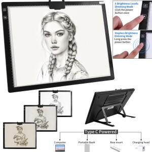 충전식 A3 라이트 패드 LED 무선 배터리 구동 드로잉 보드 GPS 복사 Artcraft 다이아몬드 페인팅 스케치