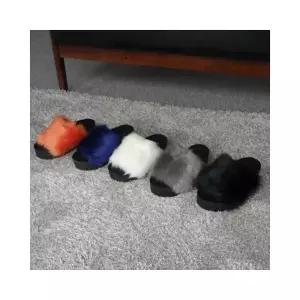 루미나D  제작 인조 토끼털 5cm 통굽 여성 겨울 퍼 슬리퍼 털 신발