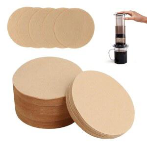 교체용 커피 필터 클리누즈 800 카운트, 에어로프레스 및 에스프레소 메이커와 호환, 2.5인치 언블 표백 원형 메이커 일회용 종이,