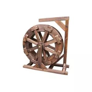 60cm 물레방아 분수대 조경 인테리어 연못 원목 방부목 소형