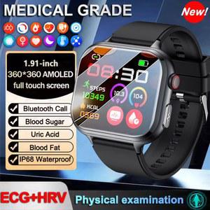 2025 새로운 ECG + HRV 요산 비침습적 혈당 스마트 워치 남성 심박수 혈압 블루투스 통화 건강 Smartwatch