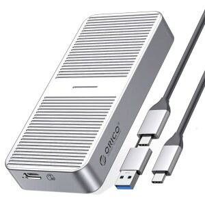 ORICO 40Gbps NVMe SSD 인클로저, NVMe M-Key 8TB SSD Max용 M.2 to USB-C 어댑터, 알루미늄 M2 외장 SSD 케이스, Thunderbolt 3/4 USB3.2 /3.1 /3.0 /Type - M224 (실버)와 호환됩니다