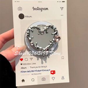 귀여운 하트 나비 거울 마그네틱 홀더 핸드폰 그립톡 그립톡 폰 스탠드 아이폰 맥세이프 스마트톡용