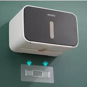 화장실 휴지 무타공 밀폐형 욕실 벽걸이 휴지 선반형 키친타올걸이 거치대 부착식 화장지 휴대폰 보관함