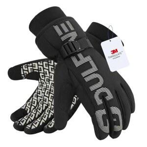 DULFINE 방수 방풍 34 야외 신슐레이트 안감 사이클링 겨울 보온 오토바이용 장갑 남성 작업 터치 3M 100 여성용 따뜻한 스크린 스키