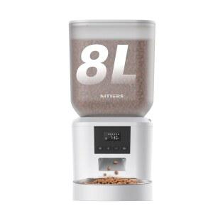 대용량 피더 배터리 시간 50회 식사 스크린 급식기 디스펜서 강아지 자동 8L 34컵 유지 작동 하루 최대 지정 LCD 대형 신선하게 사료 트레이 고양이 6끼