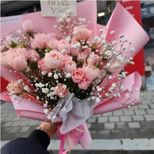 피어담다 미니장미30송이 생화꽃다발 생일 승진 감사의 선물