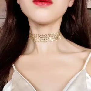 여성 글리터 쥬얼리 초커 1P 패션 레이어드 목걸이 초커스타일 초크목걸이 진주목걸이