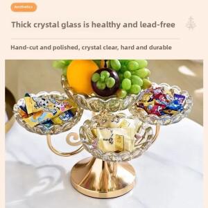 가림막 가벽 공간분리 럭셔리 북유럽 유리 다층 과일 접시 너트 캔디 플레이트 5 그리드 홈 거실 티 테이블