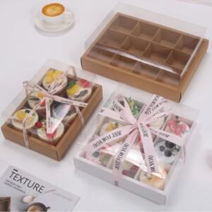 가림막 가벽 공간분리 컵케이크 포장 상자 머핀 비스킷 페이스트리 크래프트 종이 초콜릿 베이킹 도구 6 홀