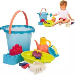 B. 장난감 ？ Shore Thing 대형 버킷 세트 물놀이 비치 플레이 용 펑키 샌드 11개가 포함된 세트(네이비)