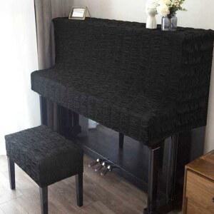 피아노 건반 덮개 패브릭 조절 세트 업라이트 모던 커버 탄성 벨벳