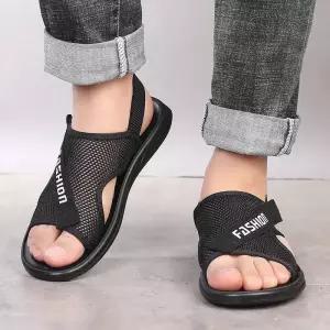 낚시신발 남성용 통기성 메쉬 플랫 슬리퍼 캐주얼 야외 비치 샌들 패션 여름 신발 신상