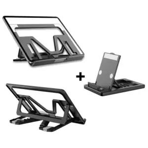 접이식 태블릿 스탠드 5단 높이조절 거치대 + 핸드폰거치대