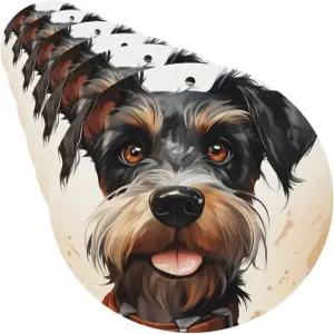 자동차 공기 청정기 카드 세트 6개 오래 지속되는 슈나우저 향 걸이 액세서리 미러 데코 펜던트 옷장