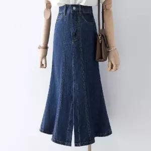 청치마코디 머메이드 청치마 단일상품 롱스커트 롱데님