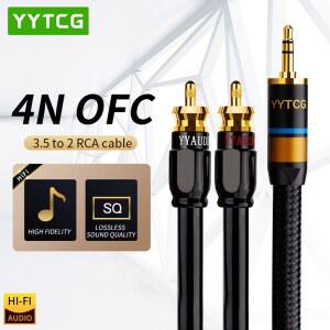 4N OFC 3.5MM TO 2RCA Y형 오디오 케이블