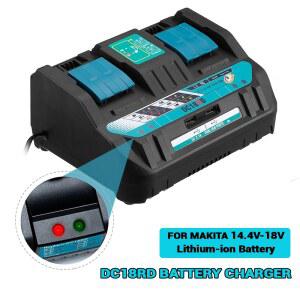 Makita 14.4V 18V BL1830 Bl1430 DC18RC DC18RA 고속 충전 용 최신 이중 리튬 이온 배터리 충전기 4A 전류