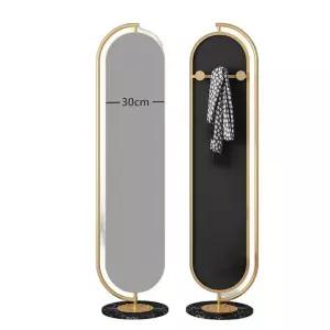 이동식 대형 거울 고급-14.방폭두꺼워골드프레임+흰색대리석1764/아니요 스탠드 전신 아치형 북유럽