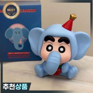 귀여운 짱구 애니메이션 피규어 만화 코끼리 데스크탑 장식 인형 장난감 모델 생일  어린이용
