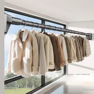 무타공 빨래봉 커튼봉 베란다 건조대 테라스 스테인리스 대형 행거