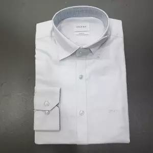 [예작]코튼폴리 긴팔남성드레스셔츠 카라소매배색 스냅단추(똑딱이) 슬림핏 YJ3FBS1500GY